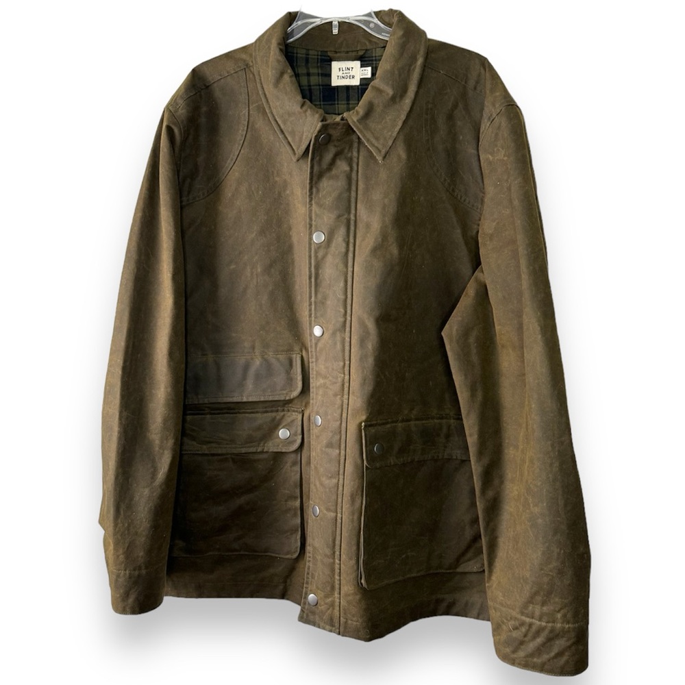 Huckberry Flint and Tinder Hudson Jacket Waxed Waterproof Flannel Lining